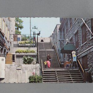 Vintage Postcard - Casse-Cou Stairs Quebec City - Dexter Press